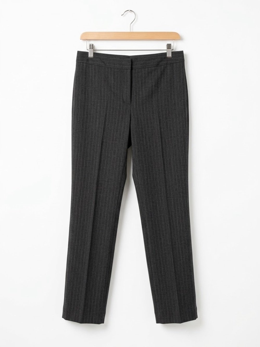 Banana Republic Women's Charcoal Pinstripe Straight-Leg Pants